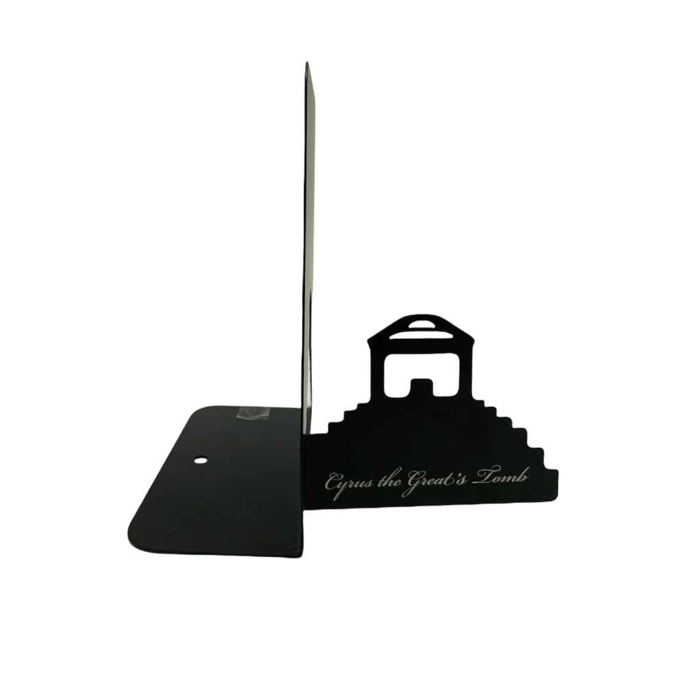 Persian Metal Art Bookend for Shelf with the Design Cyrus the Great's Tomb