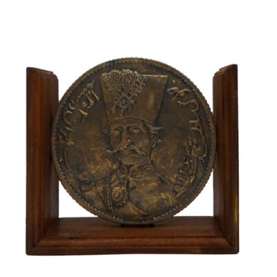 Wooden Sculpture Bookend Ghajari Coin