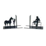 Metal Art Bookend for Shelf with Animal-themed Design Horse