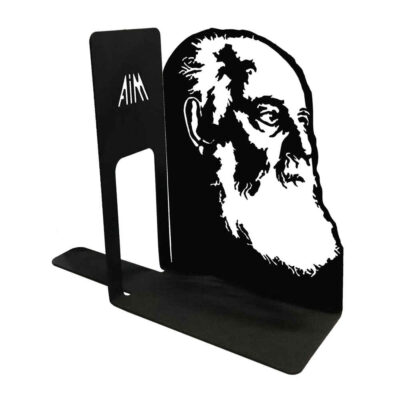 Persian Metal Art Bookend for Shelf with the Face of Hushang Ebtehaj