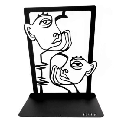 Metal Art Bookend for Shelf with the Design Journal