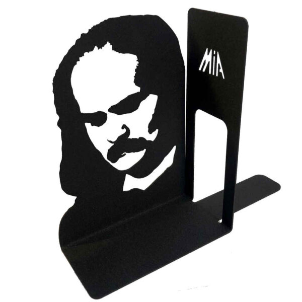 Mehdi Akhavan Sales Portrait Persian Metal Art Bookend – Perfect for Personal Libraries