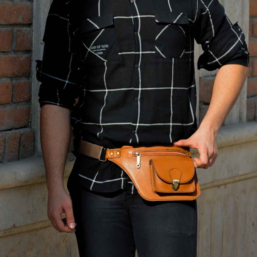 Real Leather Waist Pack with Adjustable Belt – Everyday Carry for Women
