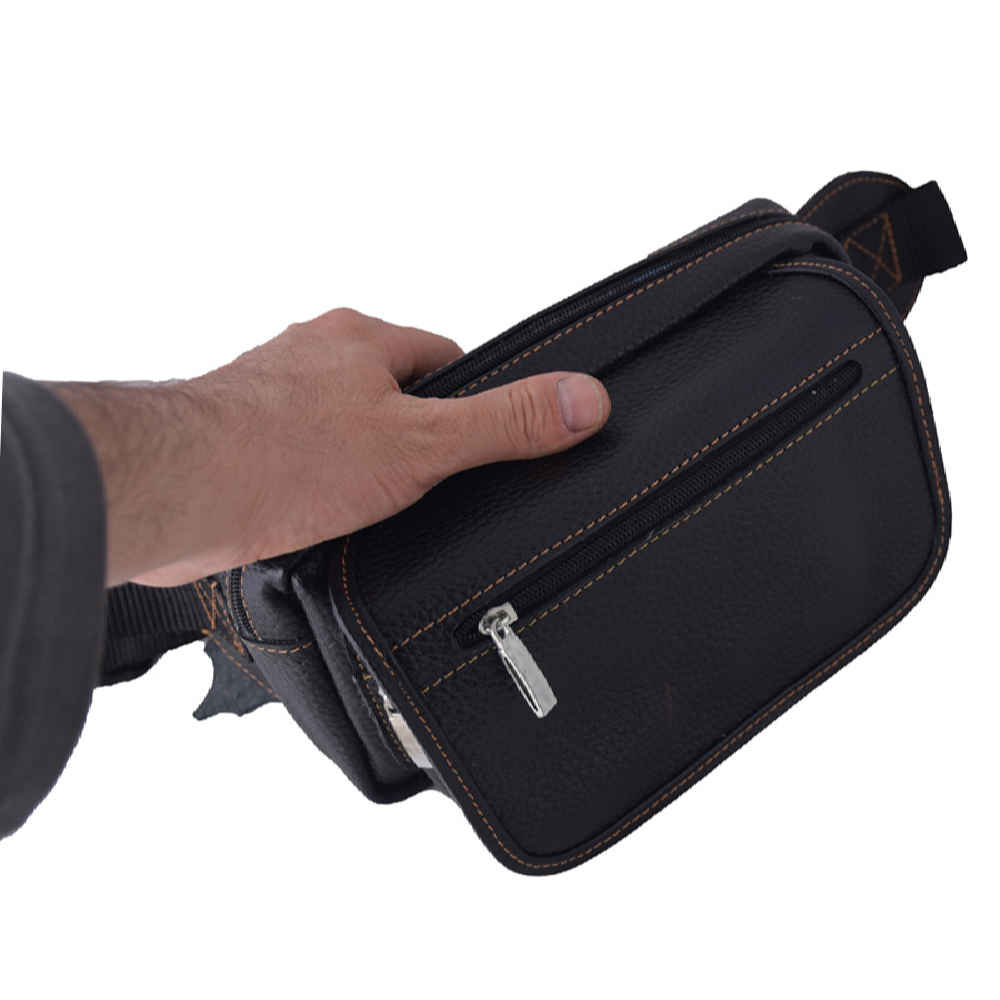 Real Leather Waist Pack with Adjustable Belt for Daily Use