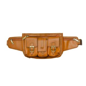 Real Leather Fanny Pack with Adjustable Belt for Men – Great for Travel & Outdoor Use