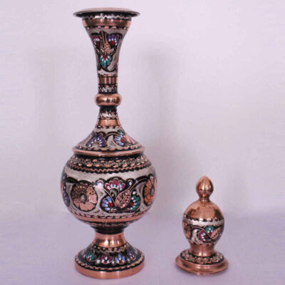 Decorative Copper Bottle Persian Minakari Enamel Rima