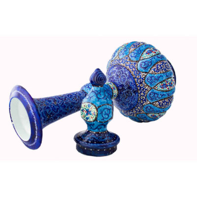 Decorative Copper Bottle Persian Minakari Enamel Saba