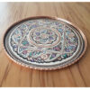 Decorative Copper Tray Hand-Engraved with Persian Artisanal Ilia