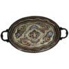 Decorative Copper Tray Hand-Engraved & Hammered with Persian Artisanal Rana