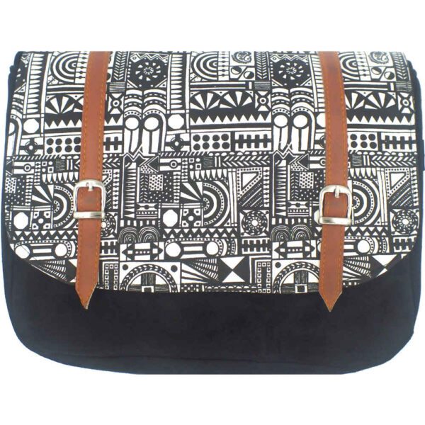 Bohemian Crossbody Shoulder Bag with Geometric Pattern Night
