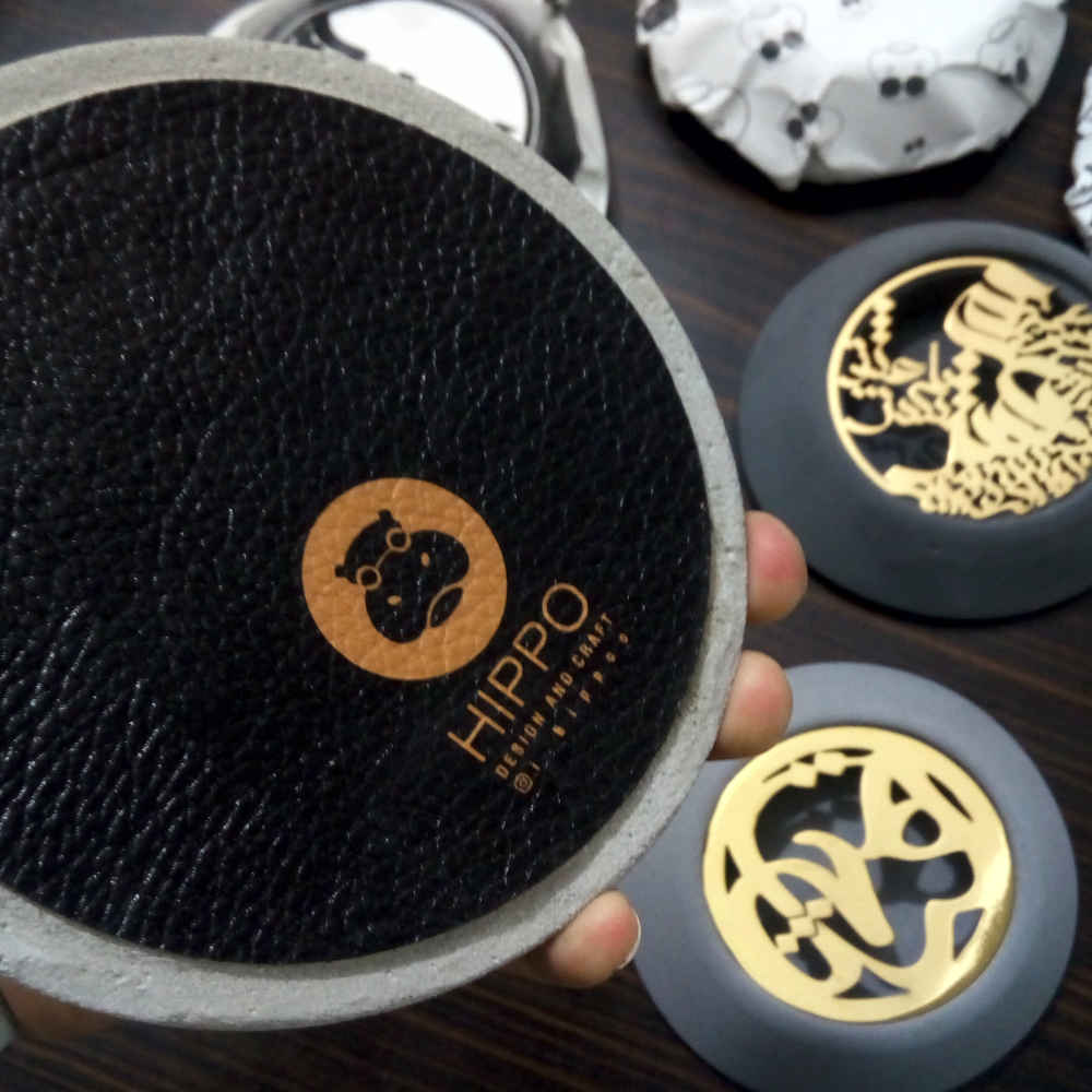 Persian Cement Ashtray – Modern Hich Calligraphy Design