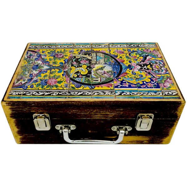 Wooden Box for Gift Giving with Persian Inspired Pattern Dina
