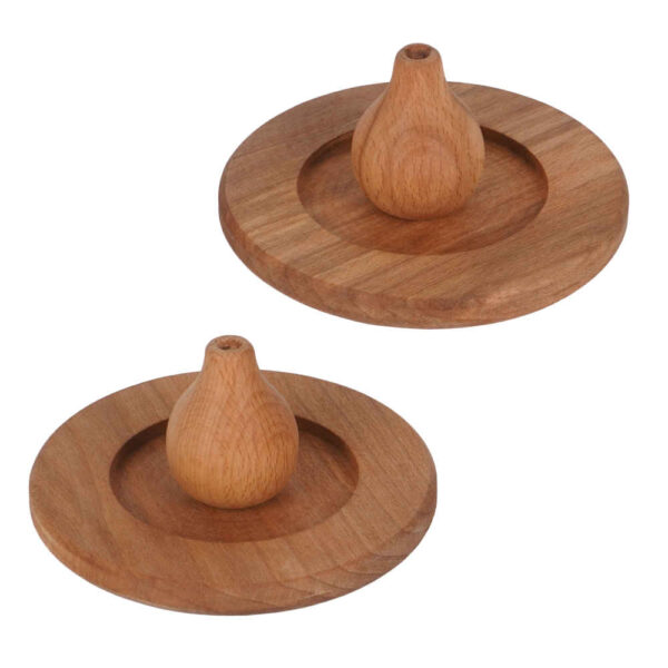 Wooden Incense Holder – Round Model Laleh (Set of 2)