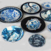 Set of 10 Hand-Painted Decorative Pottery Plate