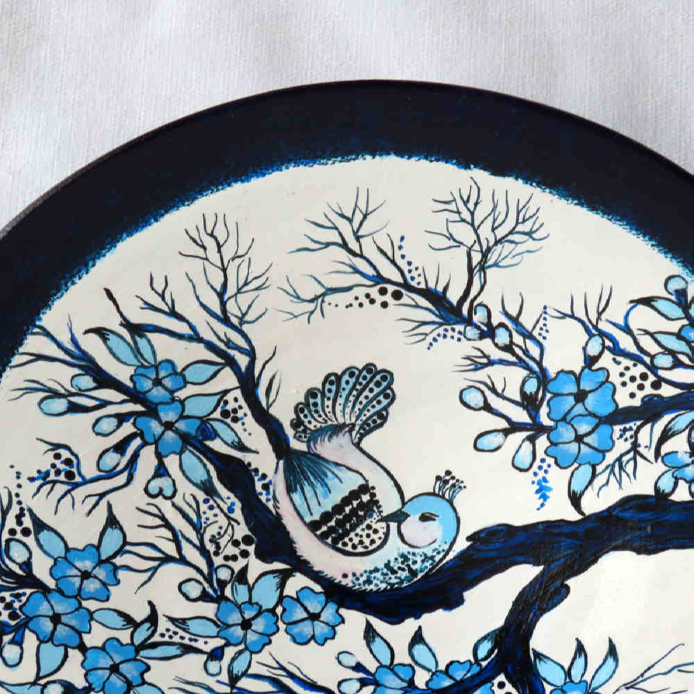 Set of 10 Hand-Painted Decorative Pottery Wall Plate