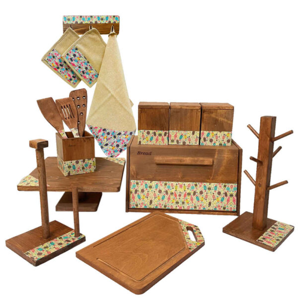 16-Piece Kitchen Accessories Set Chocolate