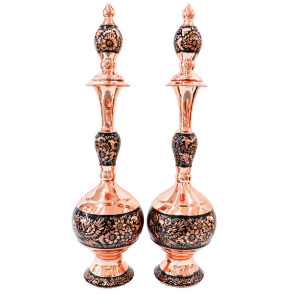 Decorative Copper Bottle Handcrafted Persian Engraved Yara (2x)