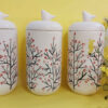 Ceramic Canister Set - Ideal for Kitchen Storage & Organization, Blossom (3x)
