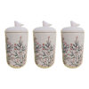 Ceramic Canister Set - Ideal for Kitchen Storage & Organization, Blossom (3x)