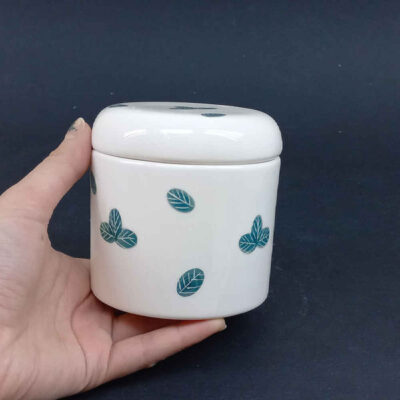 Ceramic Canister Set – Ideal for Kitchen Storage & Organization, Fittonia (3x)