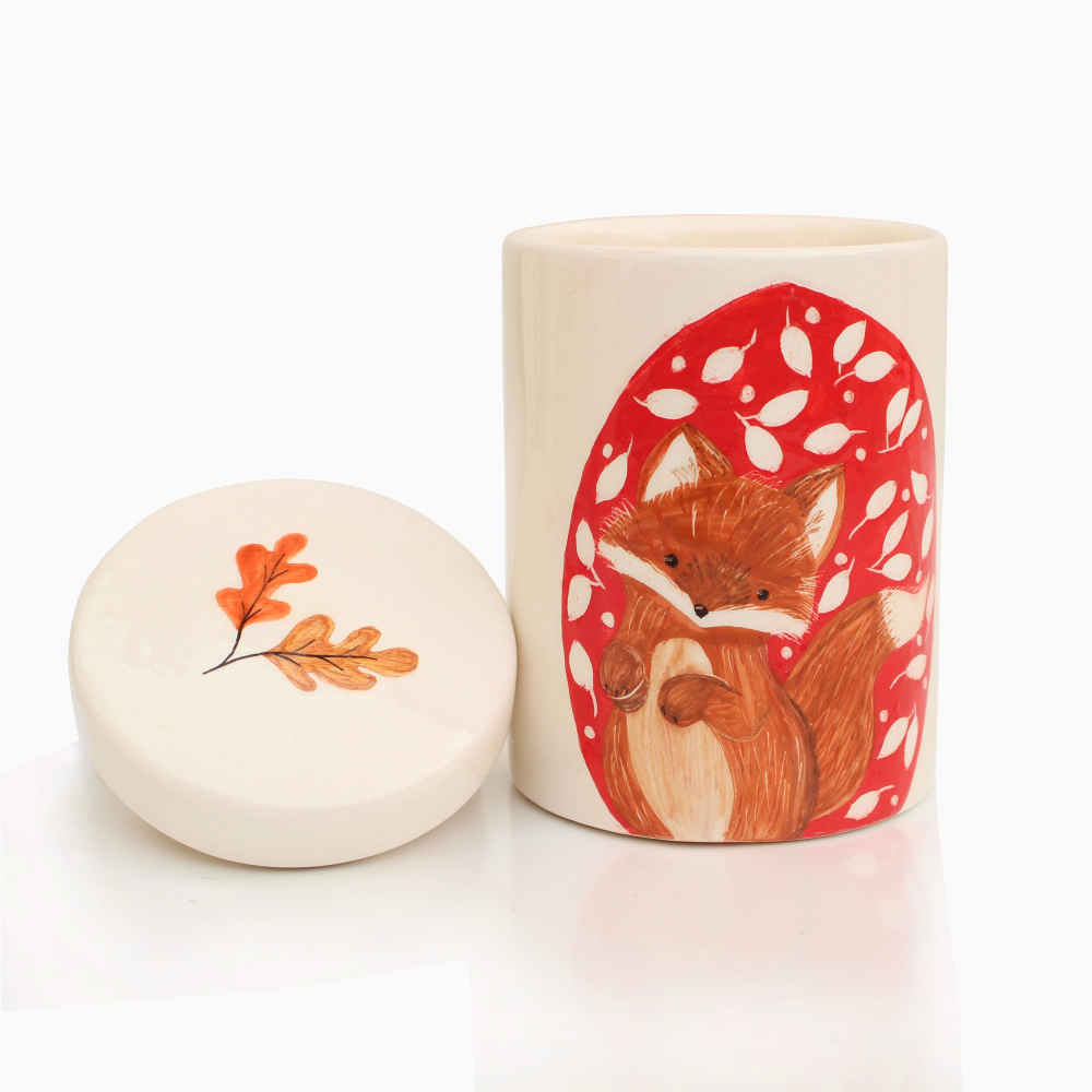 Ceramic Canister Set – Ideal for Kitchen Storage & Organization, Fox (3x)