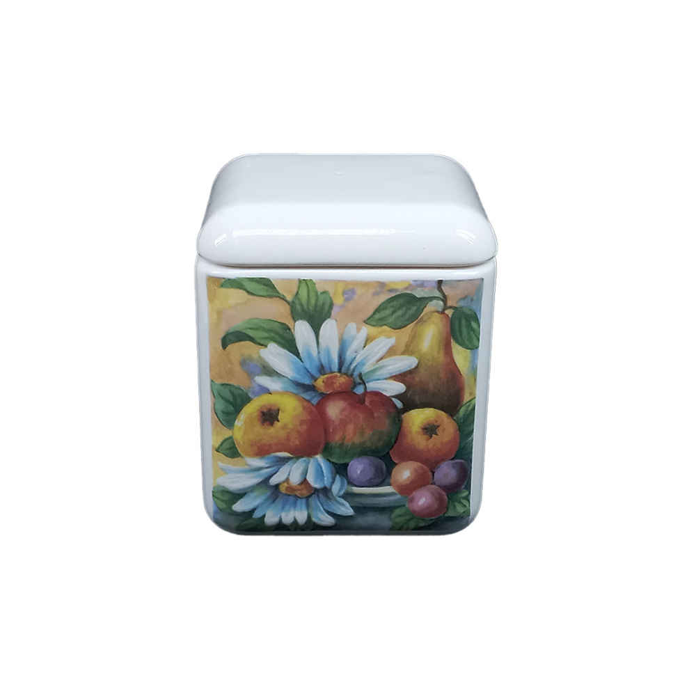 Ceramic Canister Set - Ideal for Kitchen Storage & Organization, Fruits (3x)