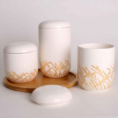 Ceramic Canister Set – Stylish Storage for Coffee, Tea, & More (3x)