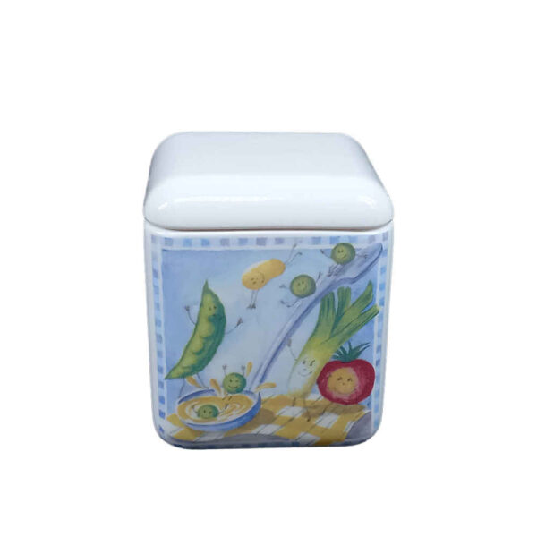 Ceramic Canister Set - Ideal for Kitchen Storage & Organization, Peas (3x)