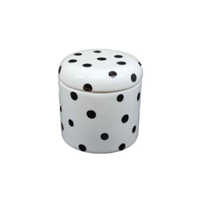Ceramic Canister Set – Ideal for Kitchen Storage & Organization, Polka Dots (3x)