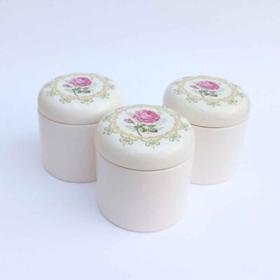 Ceramic Canister Set – Ideal for Kitchen Storage & Organization, Rose (3x)