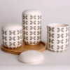 Ceramic Canister Set - Stylish Storage for Coffee, Tea, & More, Set of 3