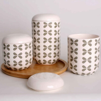Ceramic Canister Set – Stylish Storage for Coffee, Tea, & More, Set of 3