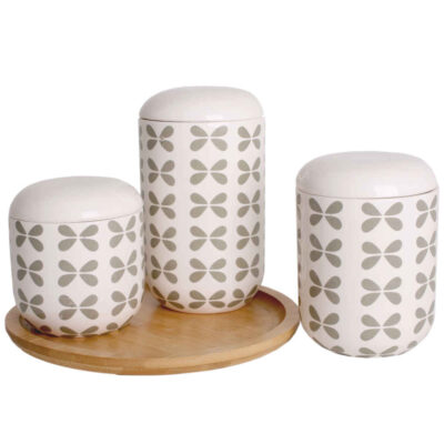 Ceramic Canister Set – Stylish Storage for Coffee, Tea, & More, Set of 3