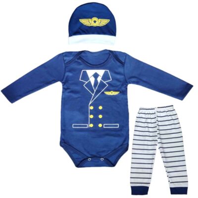 Set of 3 Newborn Baby Clothes Model Captain