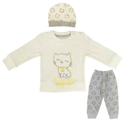Set of 3 Newborn Baby Clothes Model Cat