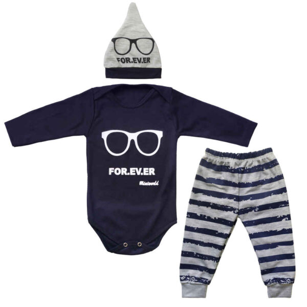 Set of 3 Newborn Baby Clothes Model Glasses