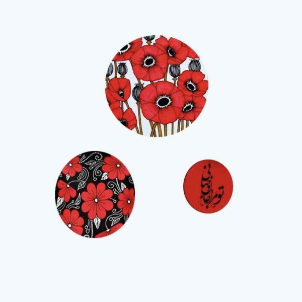 Set of 3 Hand-Painted Decorative Pottery Wall Plate Jahan