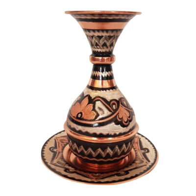 Decorative Copper Vase Hand-Painted with Persian Minakari Enamel Helen