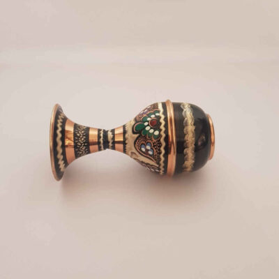 Decorative Copper Vase Hand-Painted with Persian Minakari Enamel Samin