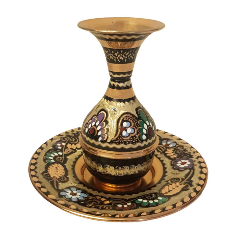 Set of Minakari Copper Vase & Plate Model Samin ShopiPersia