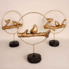 Set of 3 Realistic Sparrow Figurines - Lifelike Bird Sculptures