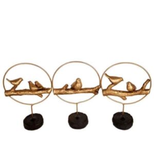 Sparrow Figurine Sclupture 3 Pieces