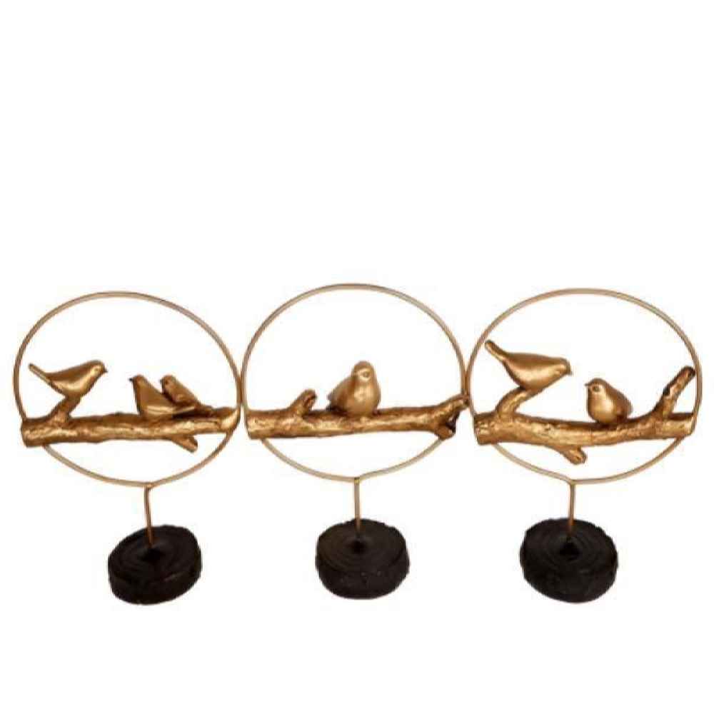 Set of 3 Realistic Sparrow Figurines - Lifelike Bird Sculptures