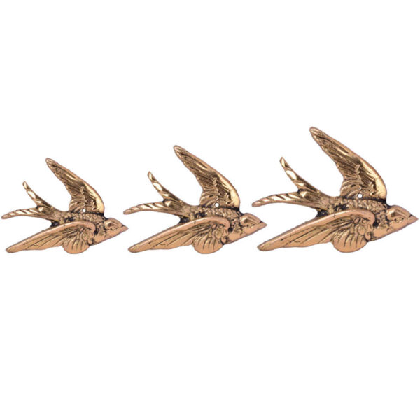 Set of 3 Decorative Swallow Figurines - Delicate Bird Art