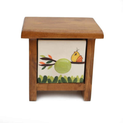 Handcrafted 1 Ceramic Drawers Chest with Wooden Box