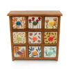 Handcrafted 9 Ceramic Drawers Chest with Wooden Box