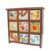 Handcrafted 9 Ceramic Drawers Chest with Wooden Box