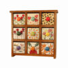 Handcrafted 9 Ceramic Drawers Chest with Wooden Box - Floral