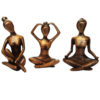 Set of 3 Decorative Yoga Girls Figurines - Peaceful Yoga Pose Art