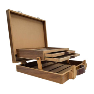 Wooden 120-Color Pencil Case with Drawer – Pasargad Collection for Artists